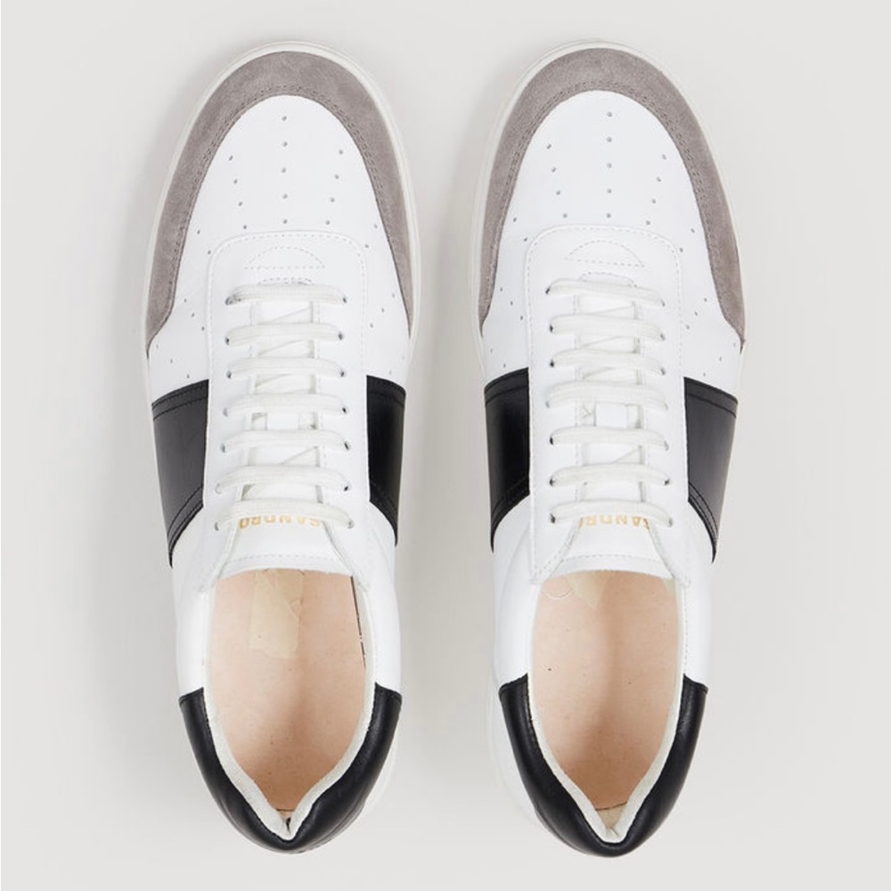 Sandro Two-Tone Leather Sneakers